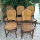 Set of 5 wooden chairs cane