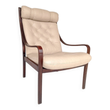 Leather Armchair by Fredrik A. Kayser for Vatne Møbler, 1960