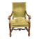 Magnificent armchair in carved solid walnut, in the Henri II style.