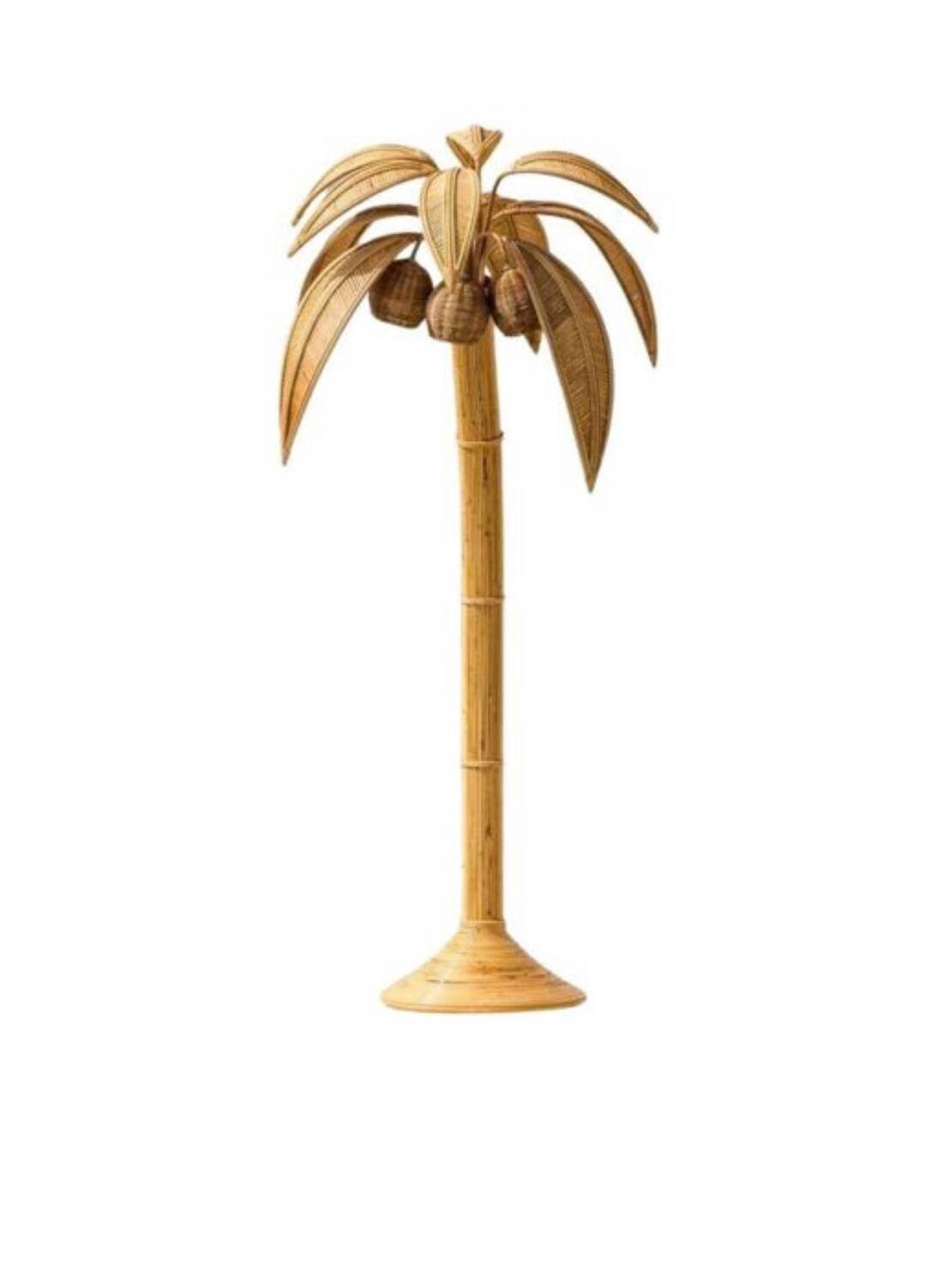 Rattan "coconut/palm" floor lamp