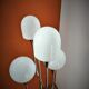 Lampadaire chromé à 4 globes des années 70 dans le gout de Sciolari