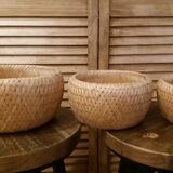 Lot of 3 wicker pots