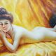 Tableau "Nu au coussin" "La paresseuse" d'après Daniel Hernández Morillo