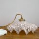 Vintage lampshade suspension in pale pink clichy glass
