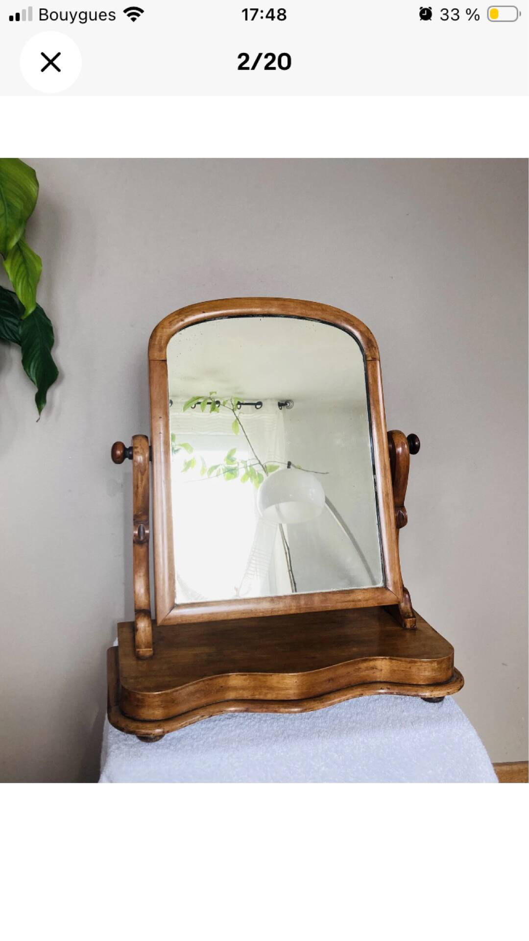 Coiffeuse de table barbière psyché Louis Philippe en noyer époque XIXe