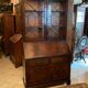 English Scriban two body secretary office showcase library in mahogany