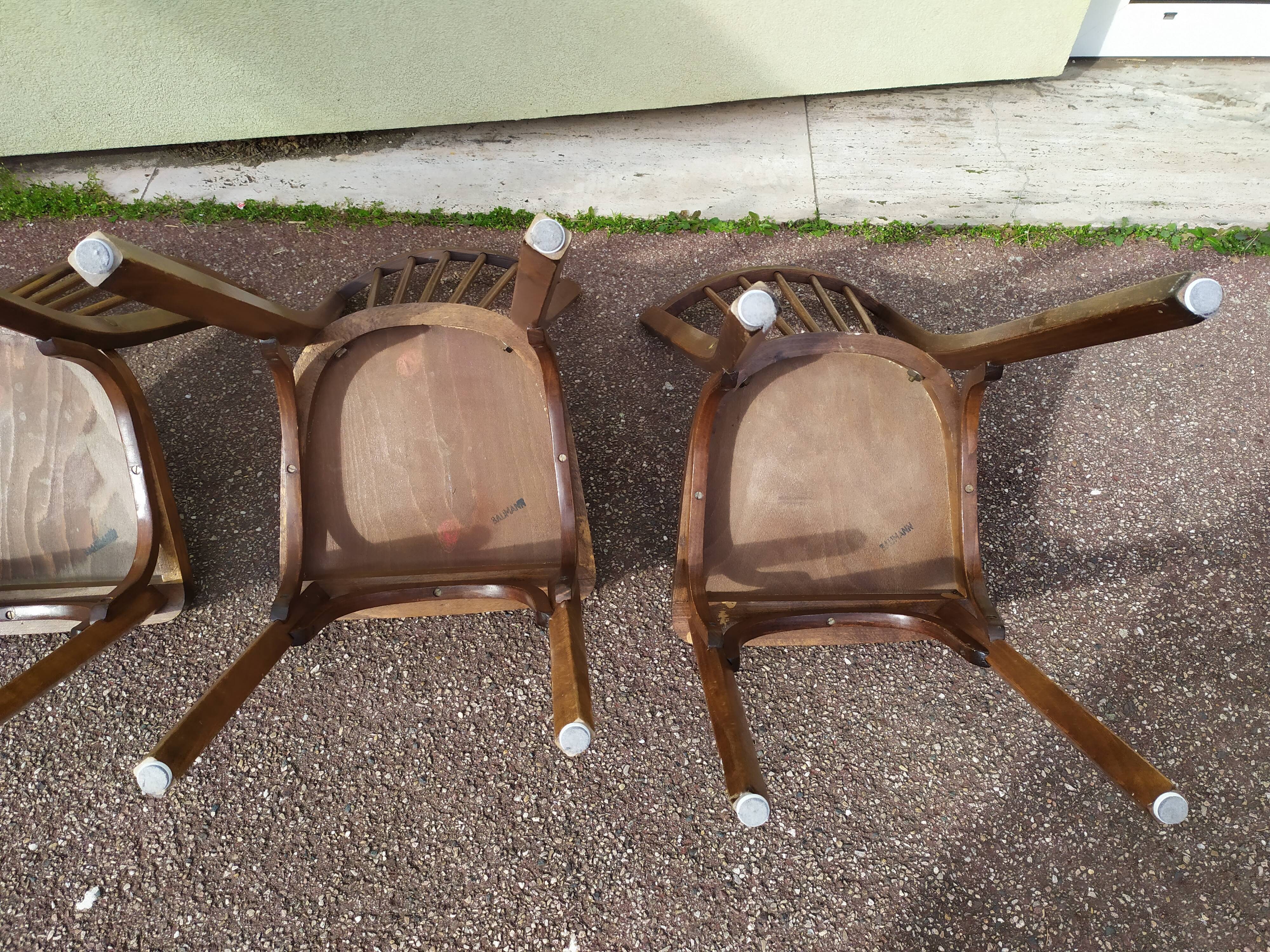 Lot de 4 chaises de bistrot bois Baumann