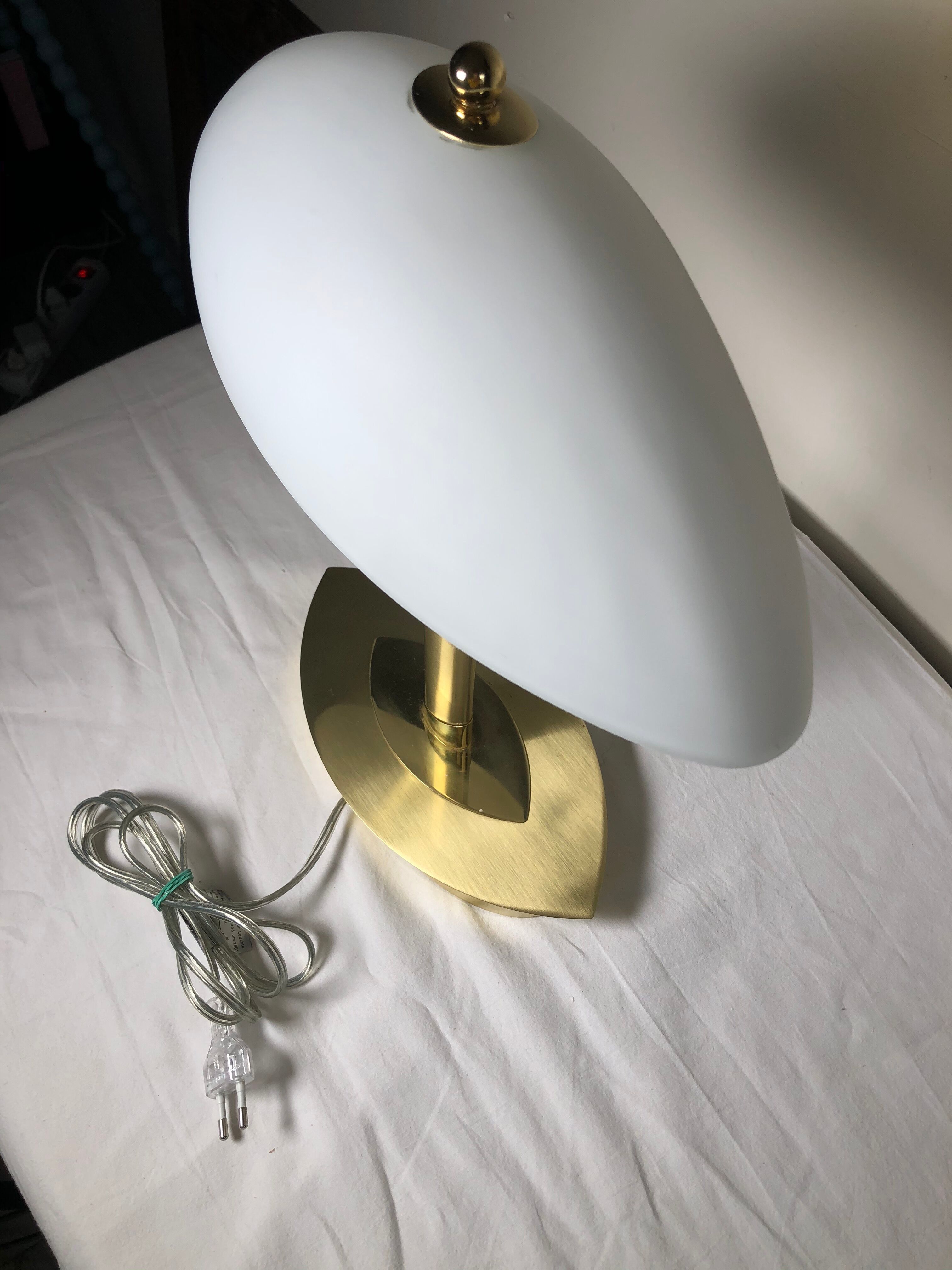 Brass lamp and opaline touch switch