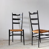 Black Italian straw chairs