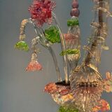 Rezzonico Venetian chandelier in multi-colored Murano glass, 9 light arms, circa 1940