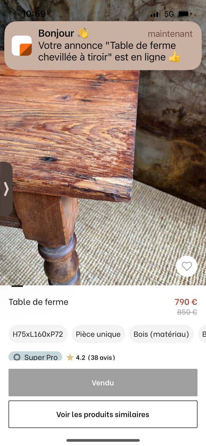 Pegged farm table