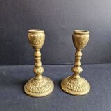 Beautiful little pair of bronze candlesticks