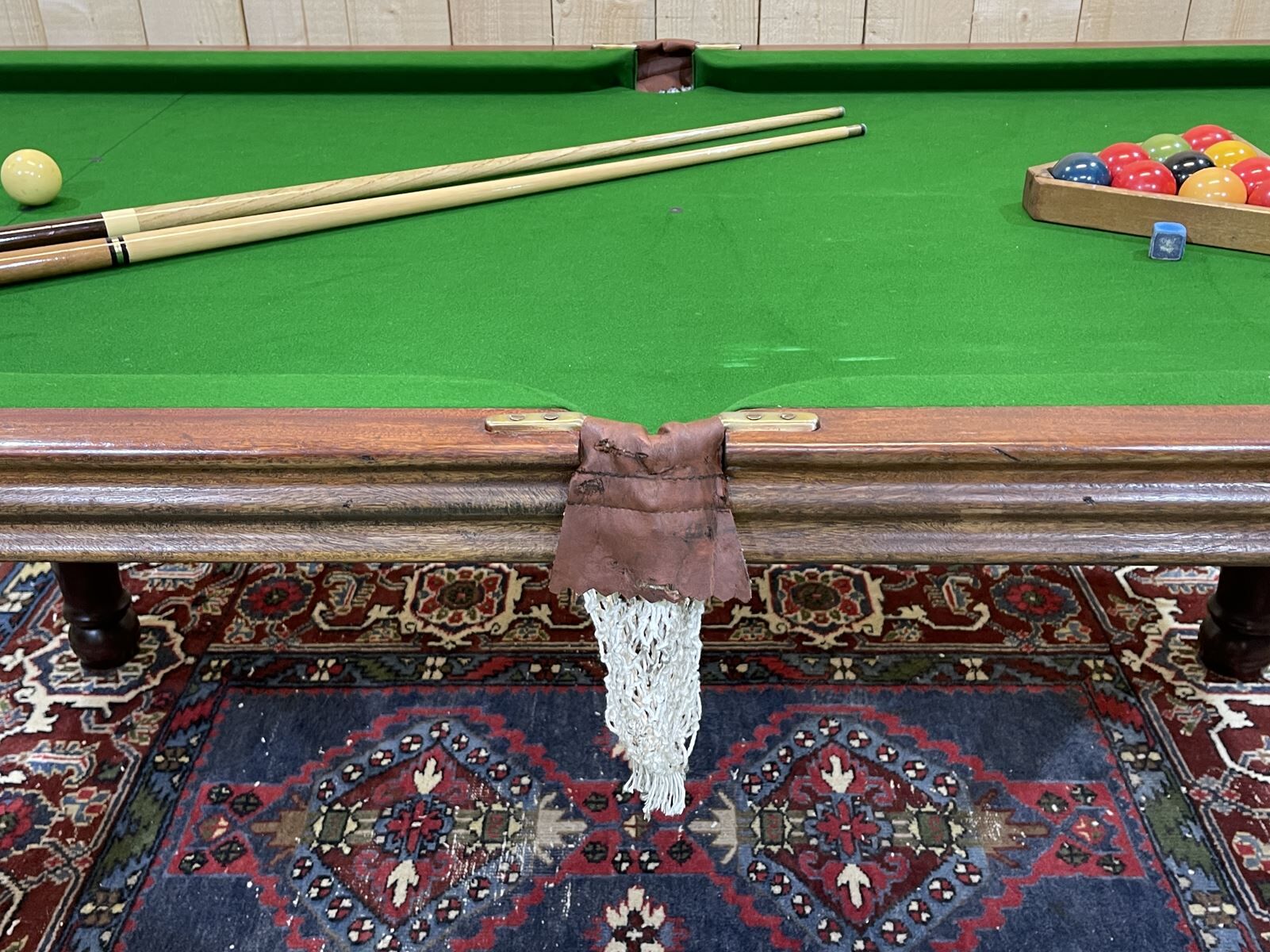 English billiards of the 1950s in mahogany