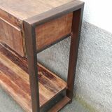 Console 2 tiroirs en bois ancien