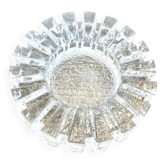 Glass ashtray with ICE pattern by Pukeberg, Swedish design, Scandinavian.
