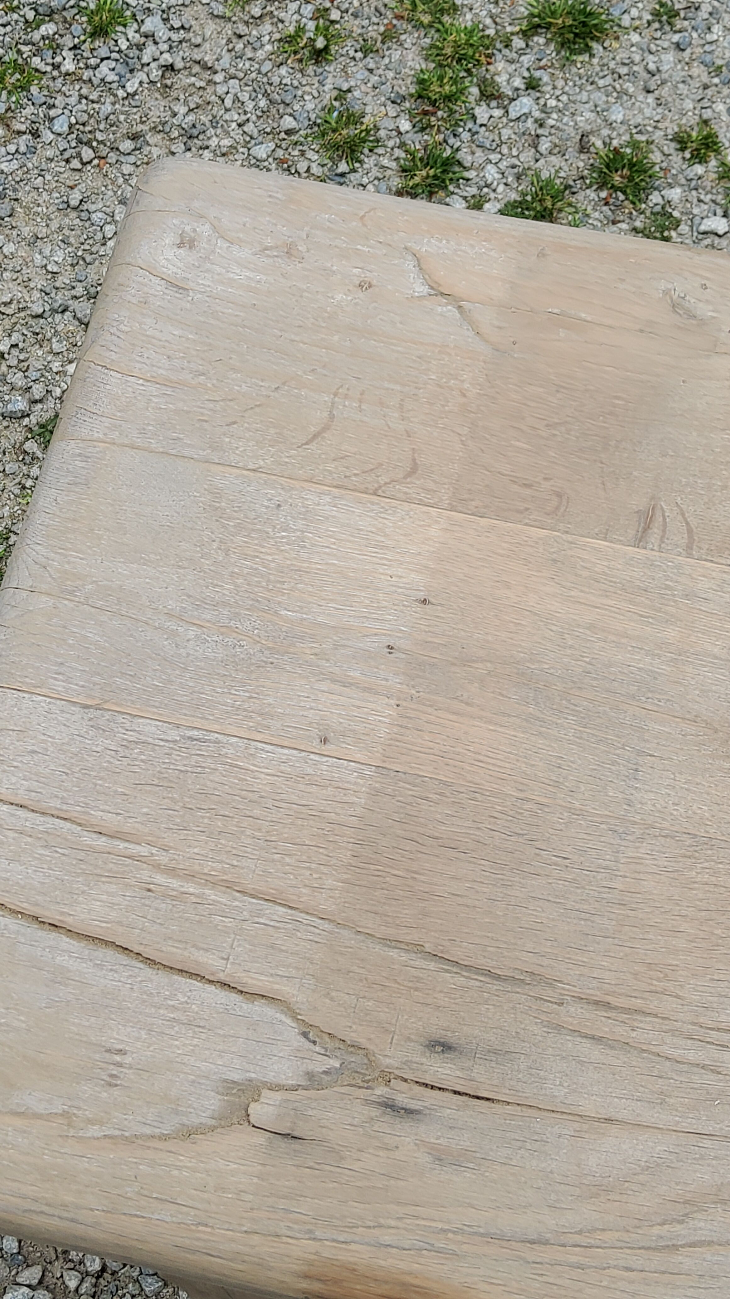 Old brutalist oak farmhouse coffee table