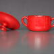 Red covered pot by Robert Picault, Vallauris