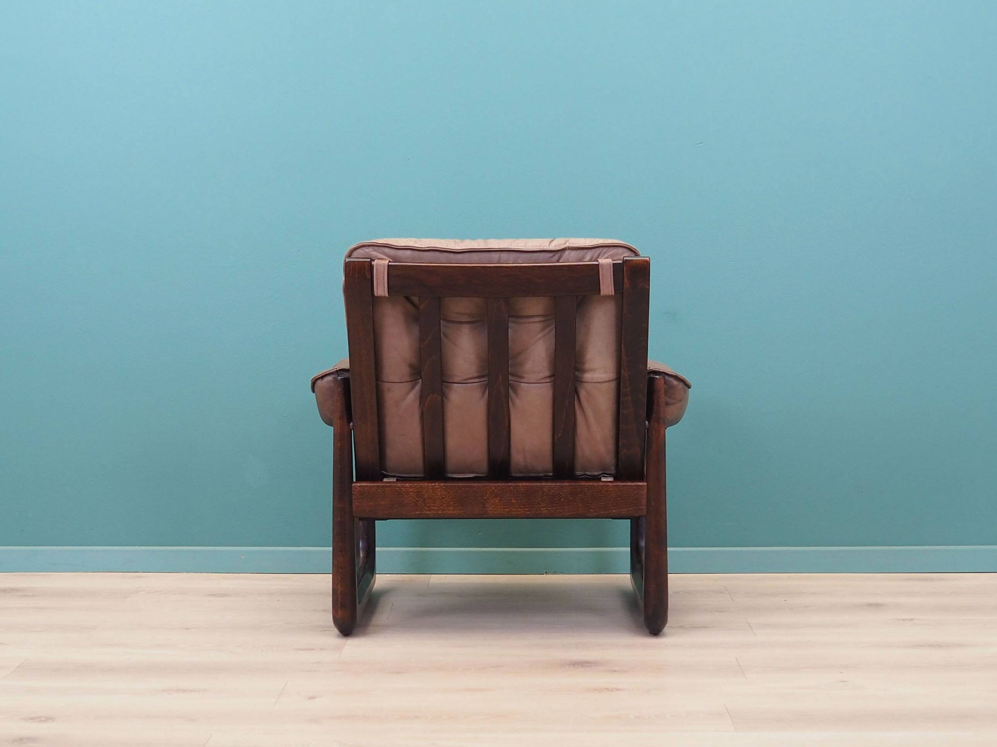 Leather armchair, Danish design, 1960s, manufactured by Genega Møbler