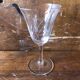 Old pitcher service and 5 foot glasses in engraved glass vintage table art