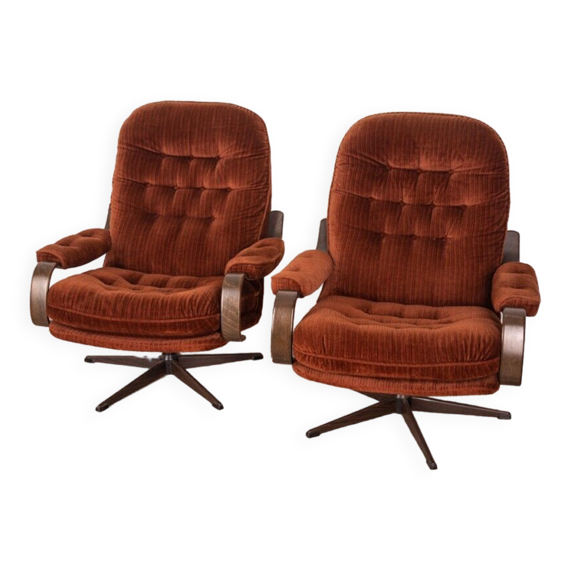 Pair of vintage armchairs from the 60s Bordeaux Danish design