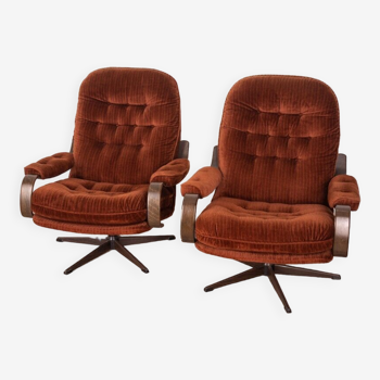 Pair of vintage armchairs from the 60s Bordeaux Danish design