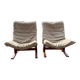 The Siesta chair set by Ingmar Relling 1965 — brown wood and beige fabric