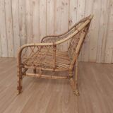 Vintage rattan bench