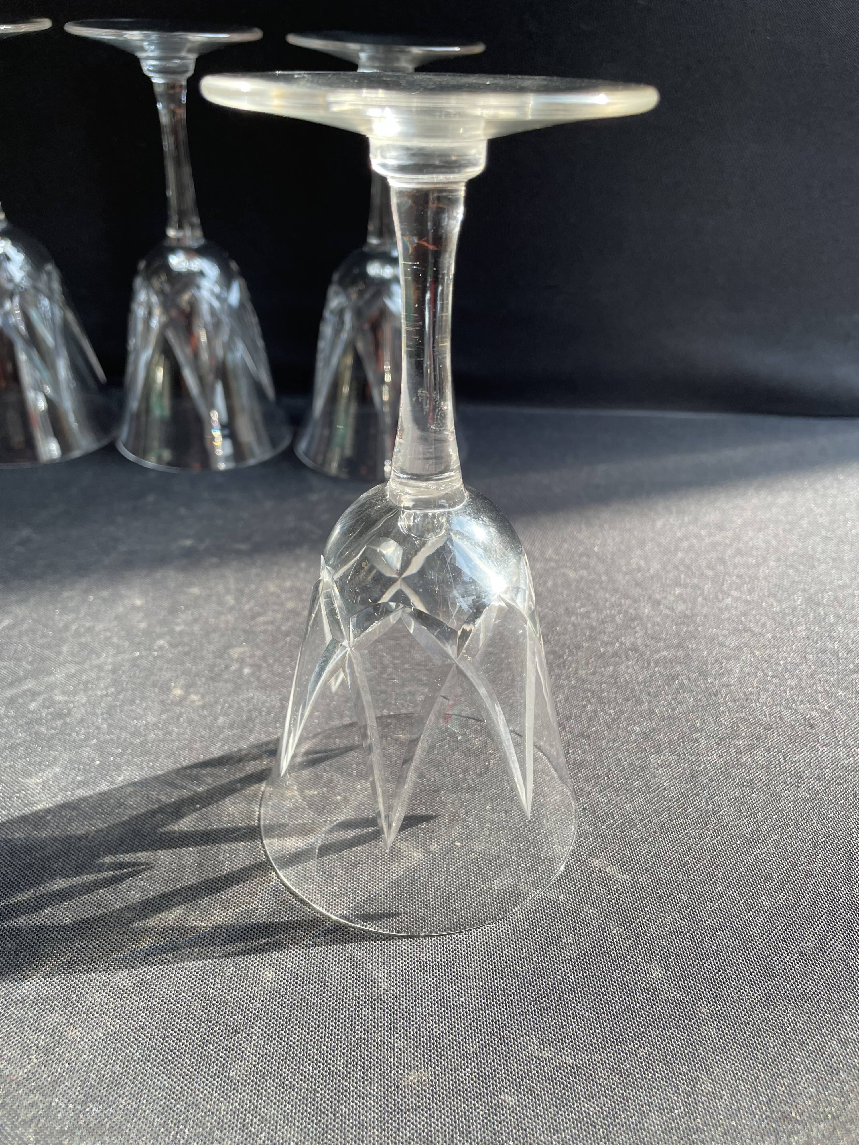 4 Cut Crystal Wine Glasses