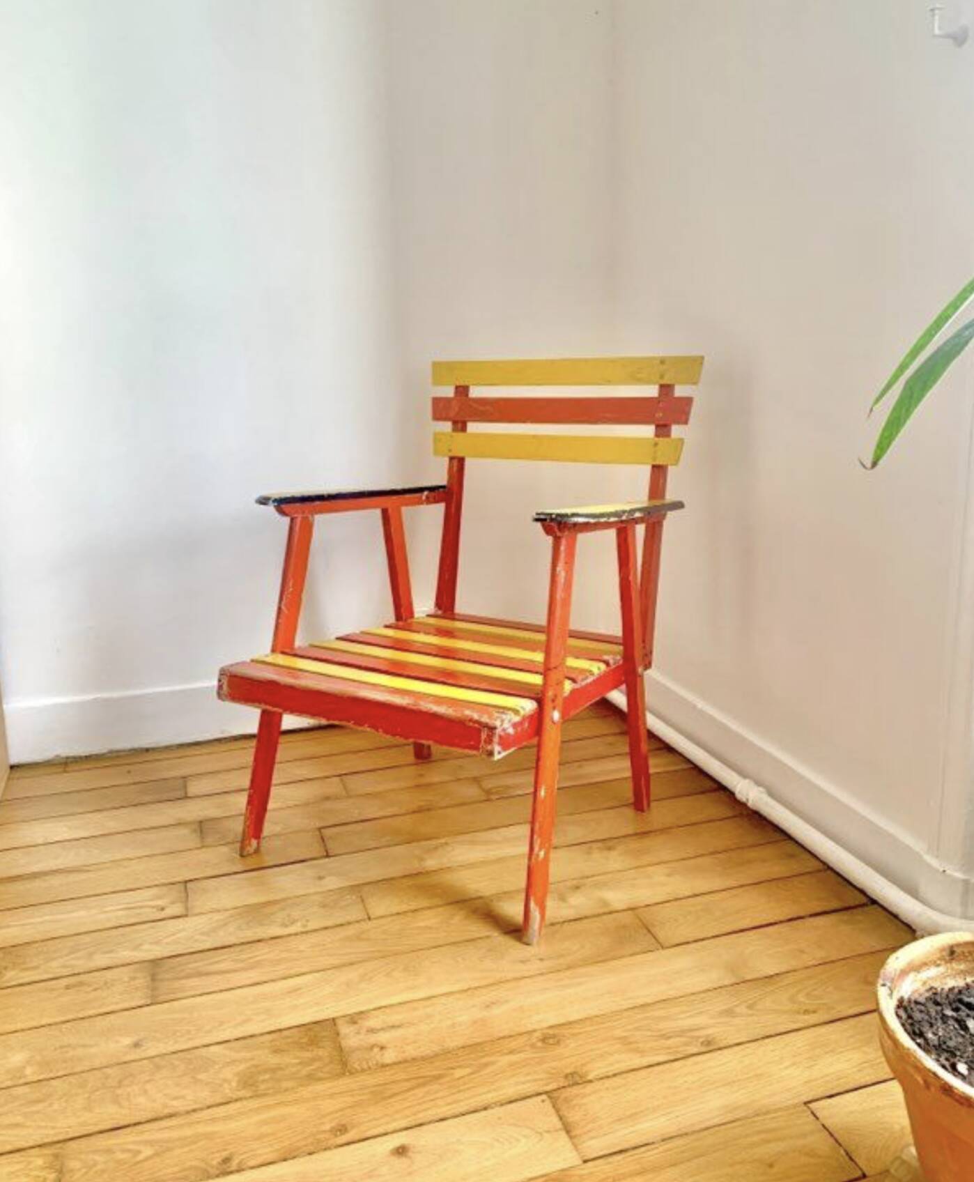 Rare vintage wooden armchair