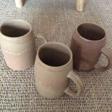 3 stoneware mugs