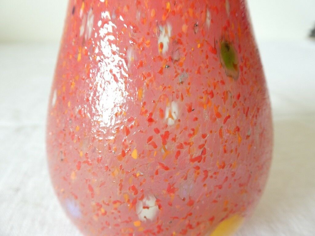 Soliflore vase in glass paste with speckled decor