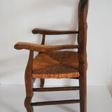 Children's armchair in solid wood with its mulched seat