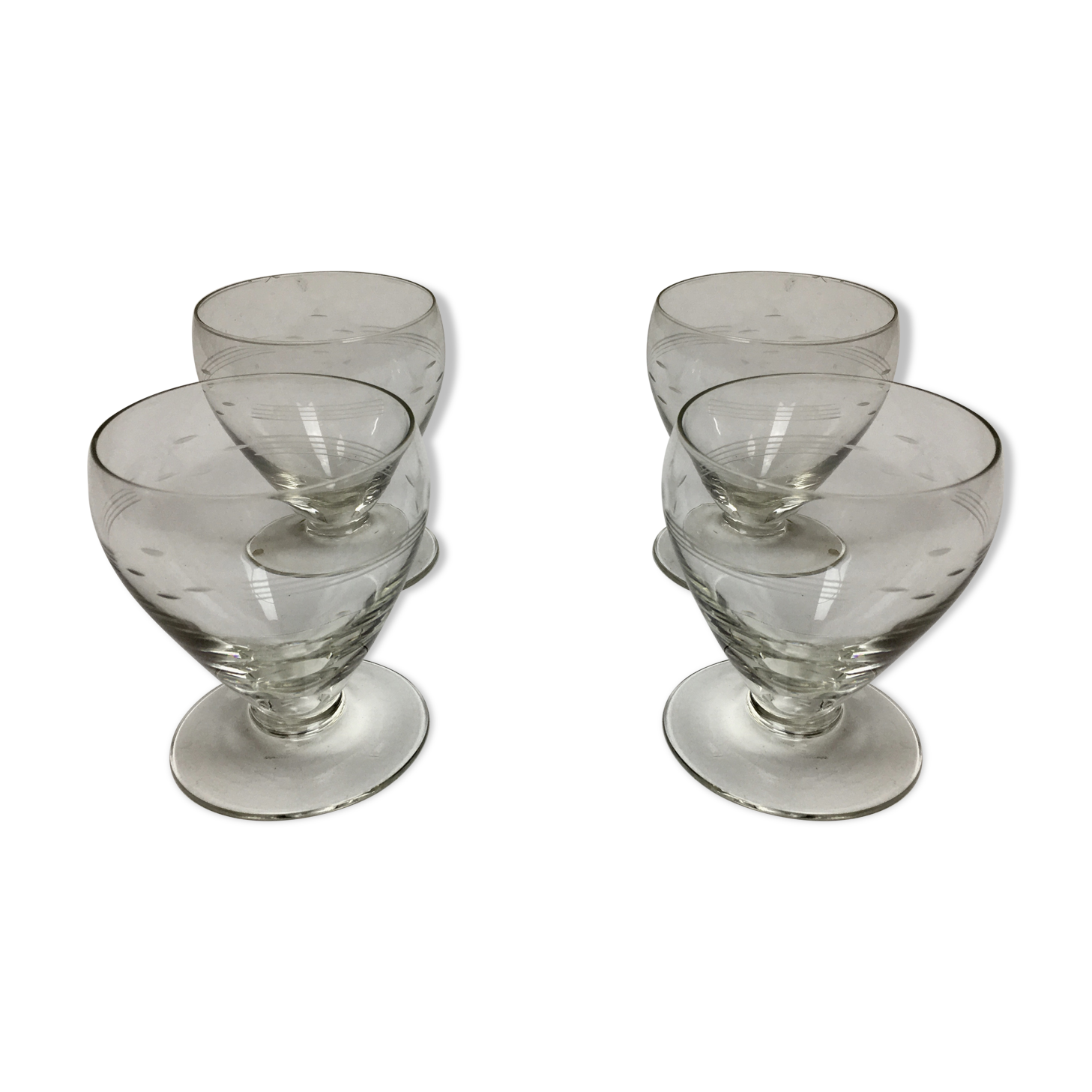 Set of 4 vintage aperitif/liquor glasses