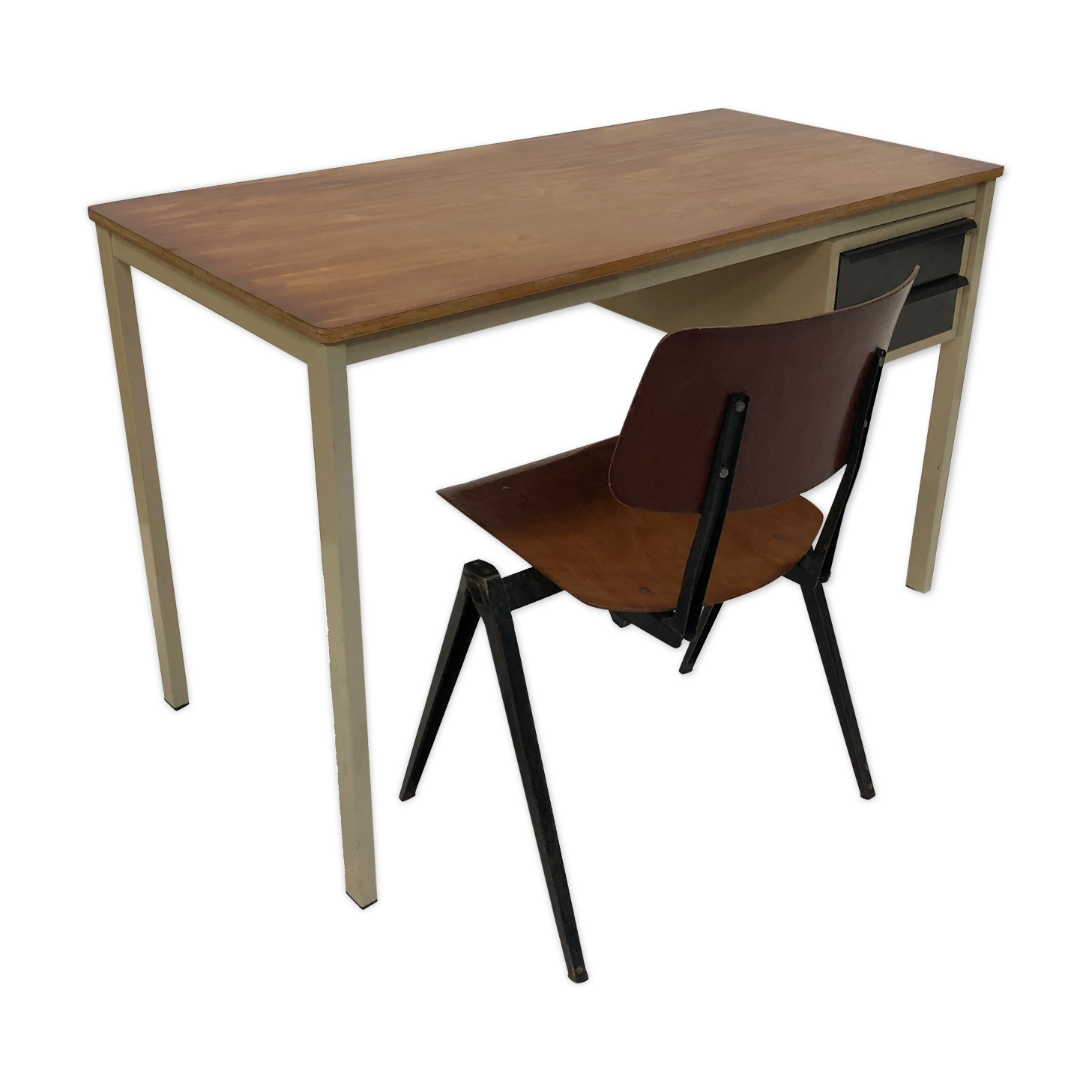 Bureau vintage avec chaise Marko & Galvanitas années 60 Pays-Bas