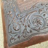 4 Henri II chairs in solid wood and leather from the 19th century.