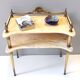 Pair of Nightstands / Console Tables with Marble Tops and Brass Legs, Italy