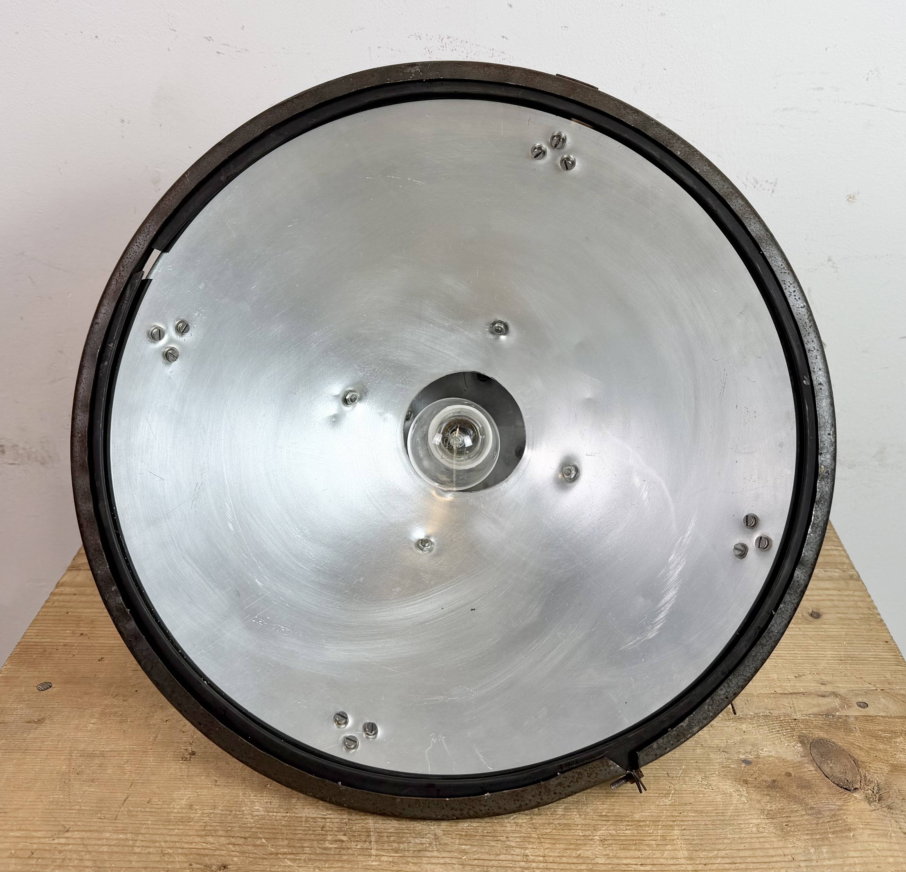 Industrial Grey Hammer Paint Pendant Lamp from Elektrosvit, 1960s