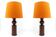 Pair of Scandinavian pine table lamps by Uno Kristiansson for Luxus
