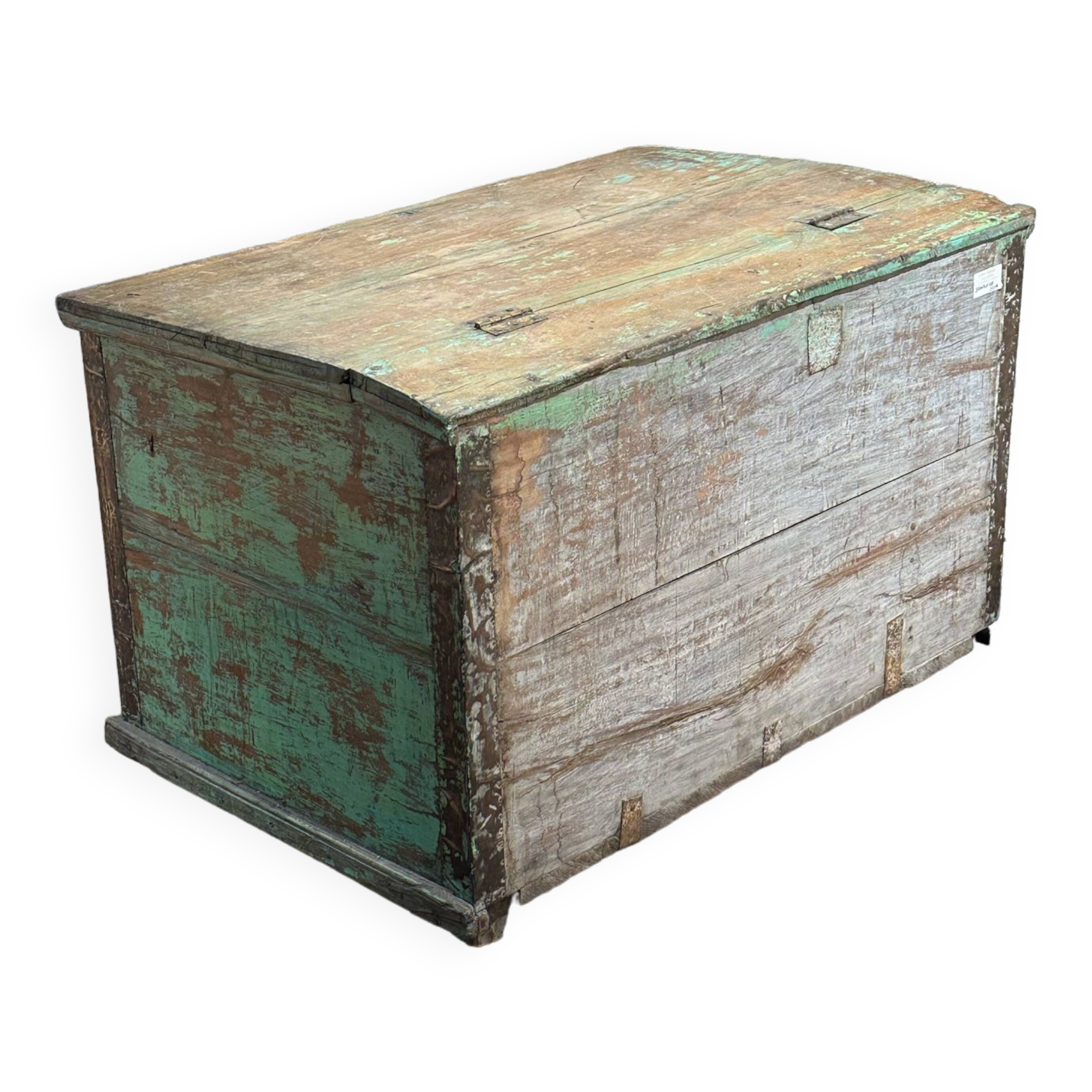 Indian chest opening from above with interior compartment, unique piece