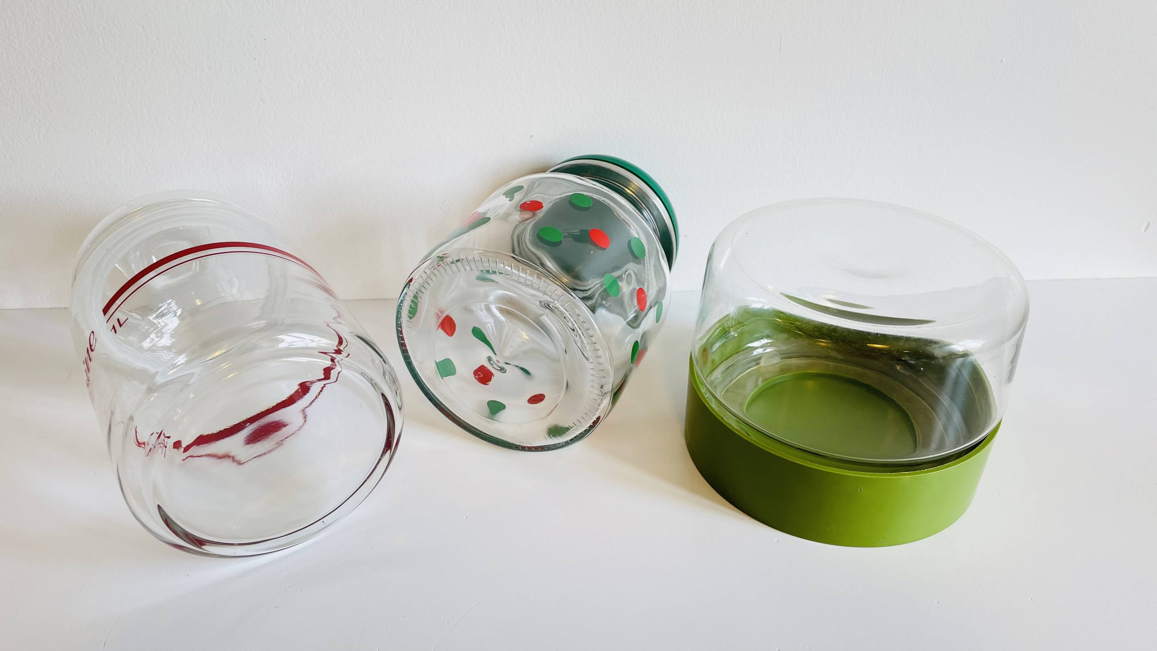 glass and colored kitchen jars