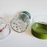 glass and colored kitchen jars