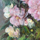 Large painting by Victor Zolnierowicz, peonies, oil on canvas, frame year