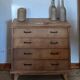 Commode en chêne brut, pieds compas, années 50