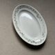 Antique oval plate Moulin des Loups Orchies – grey and gold floral decoration