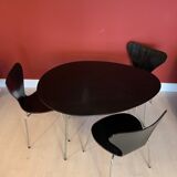 Arne Jacobsen dining set with egg table Model 3603 and chairs, 1960s