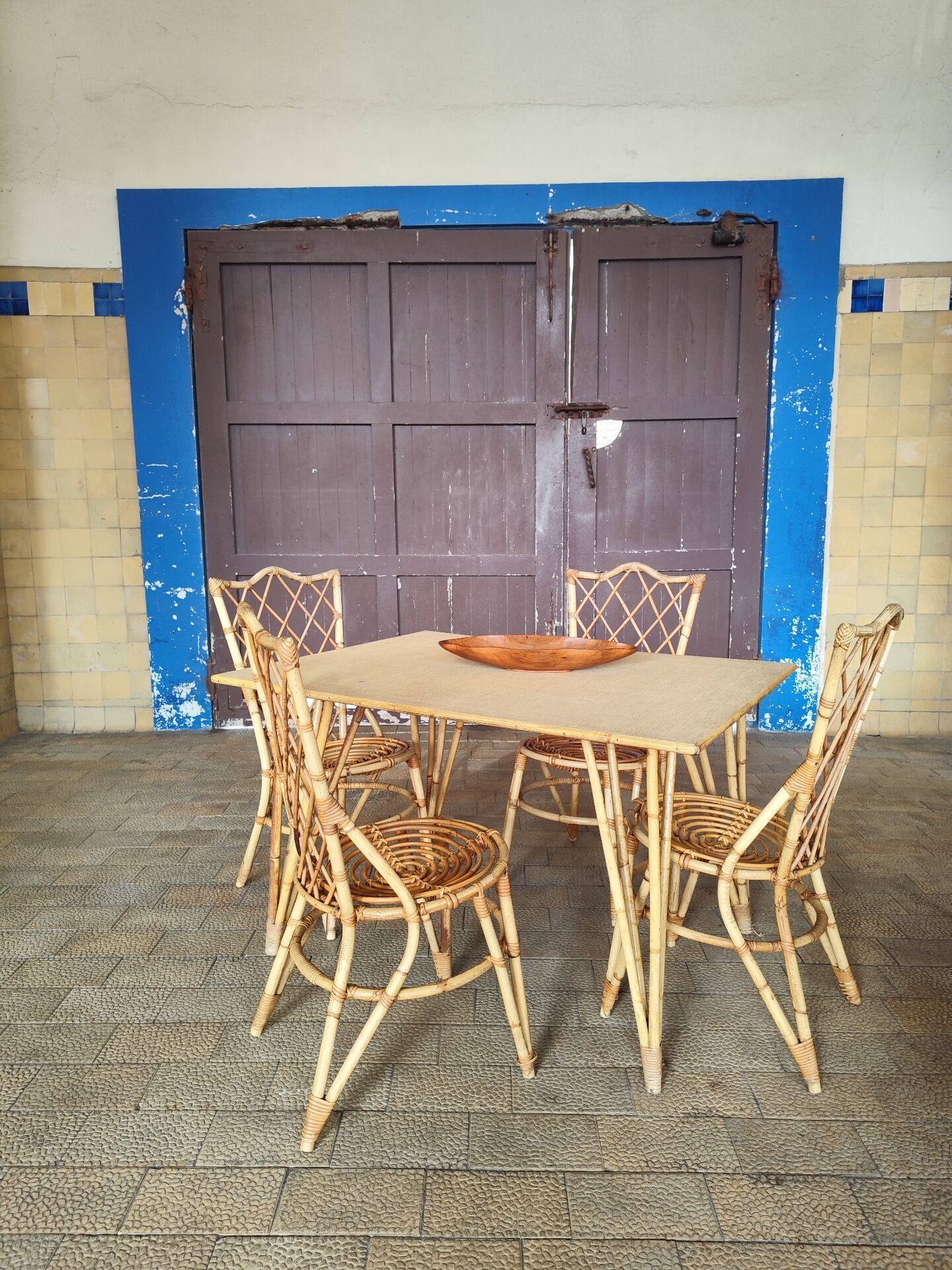 Rattan dining table