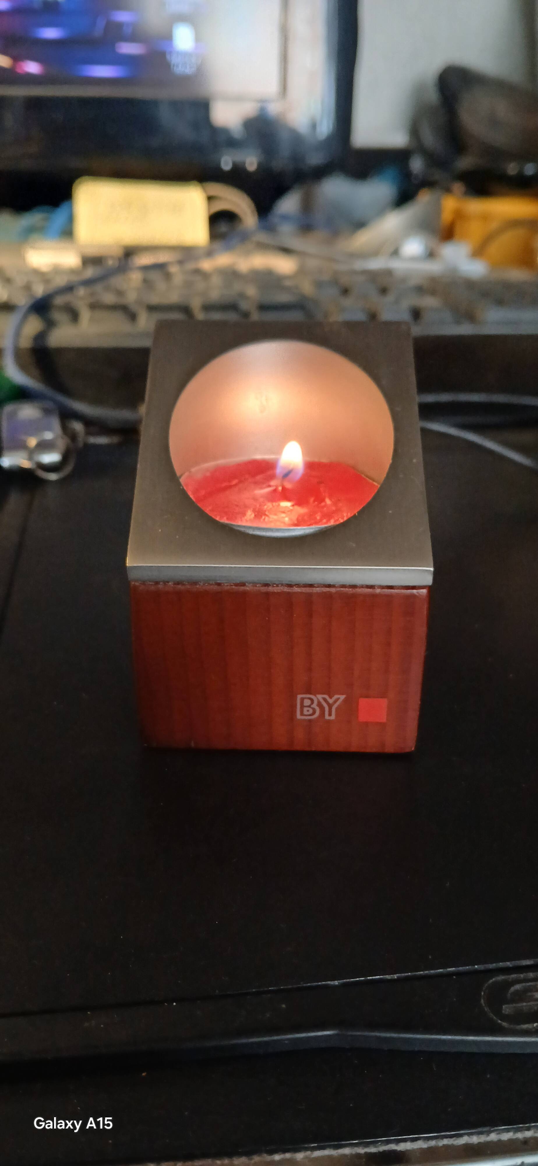 45 metal and wood candle holders