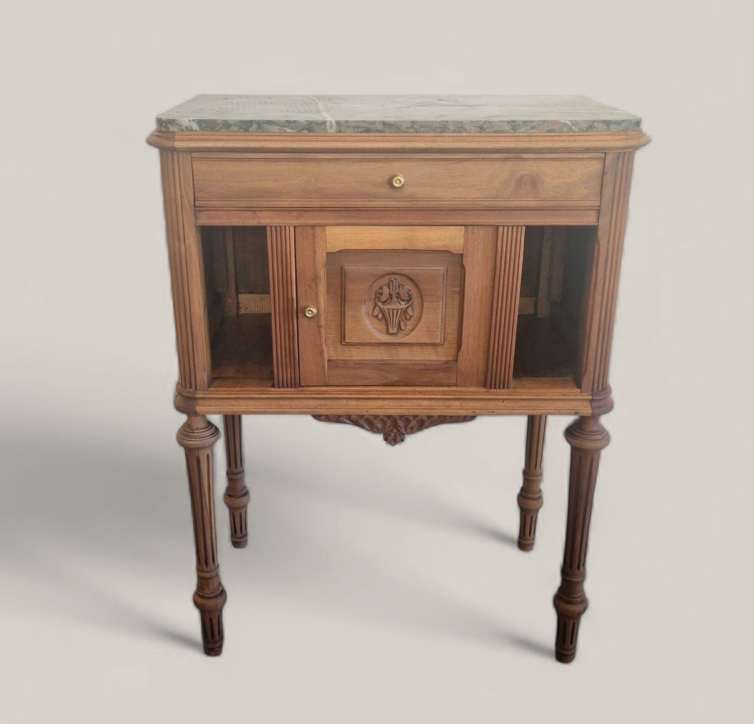 Walnut and green marble sideboard – Louis XVI style – Early 19th century