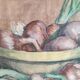 Vintage French still life in watercolour, signed Asquiedge
