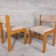 Suite de 2 chaises vintage Baumann en bois et tissu de laine années 70